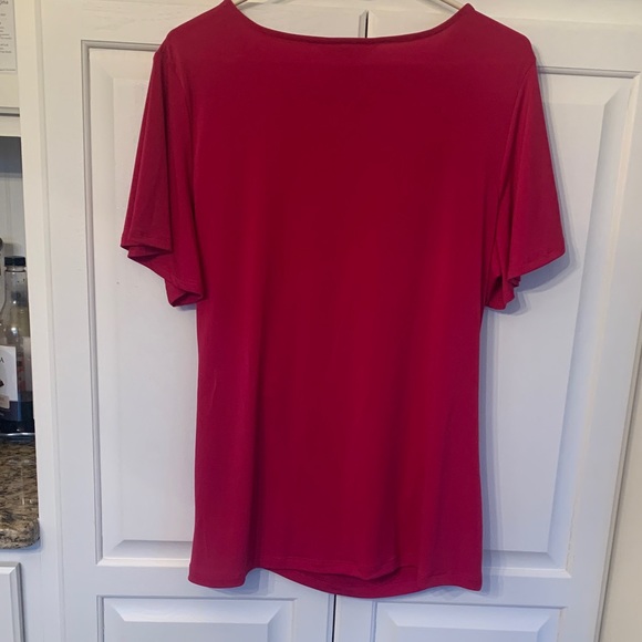 Liz Claiborne Short Sleeve Top in Bold Red - Picture 3 of 3